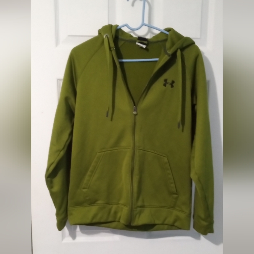 Under Armour Olive Green Full-Zip Hoodie Sweatshirt